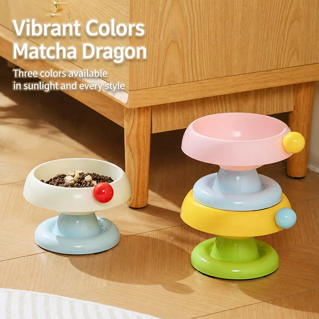 Pet Food & Water Bowl with Low-Profile Non-Slip Base