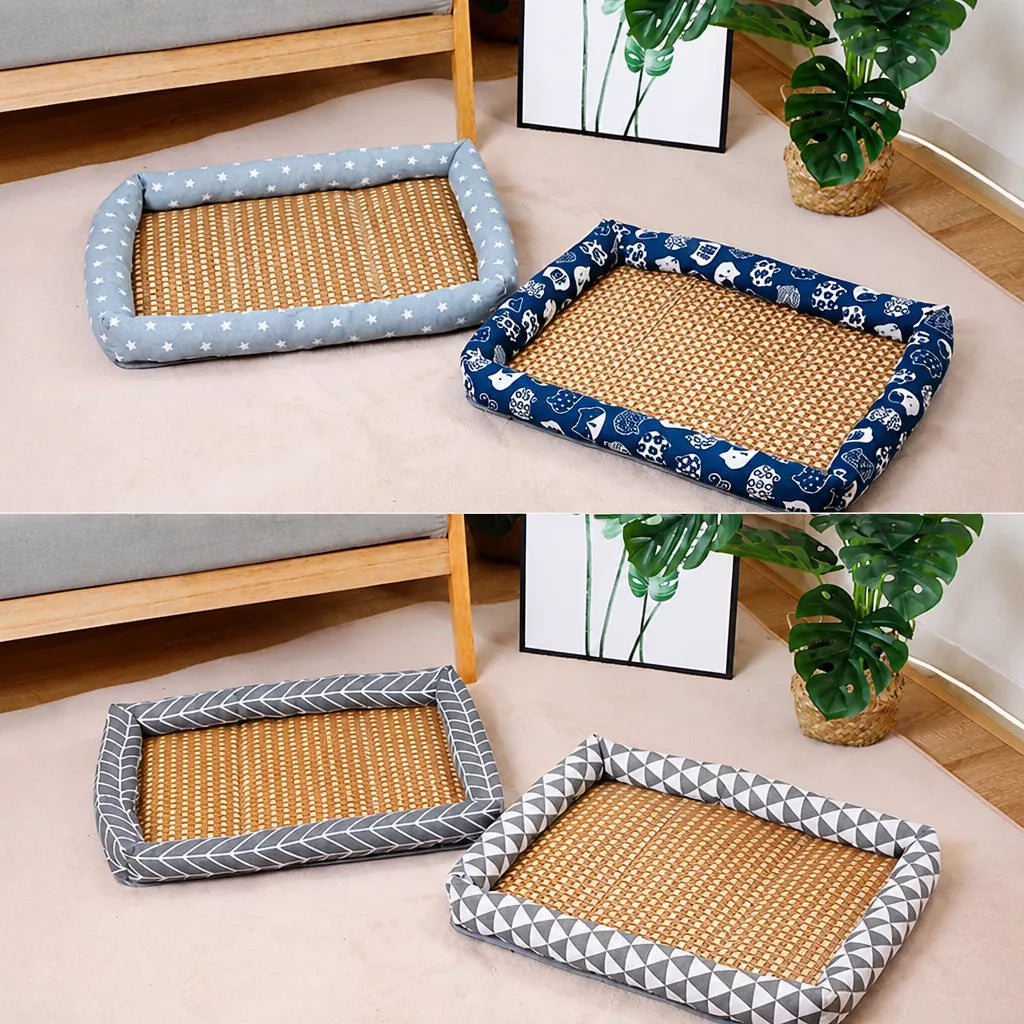 Year-Round Woven Pet Bed Mat for Dogs & Cats