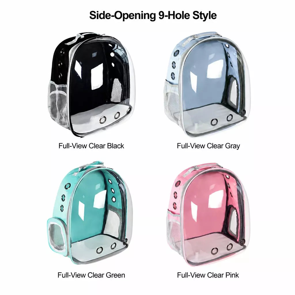 Cat Backpack Carrier with Panoramic Window and Side Vents