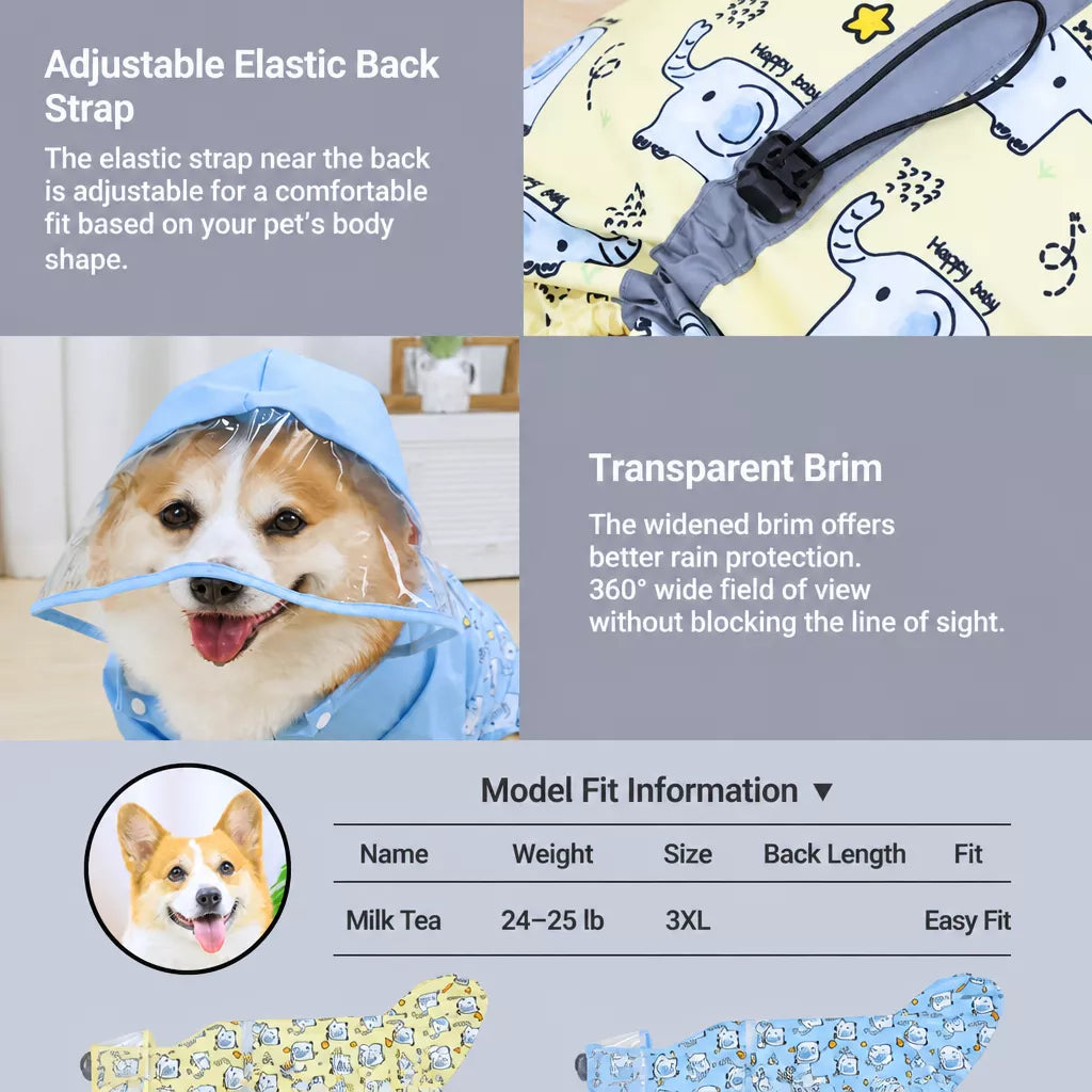 Full-Coverage Four-Leg Dog Raincoat