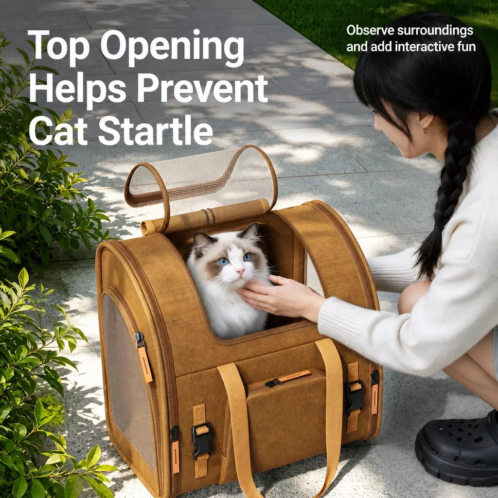 Expandable Cat Carrier Backpack with Ventilation