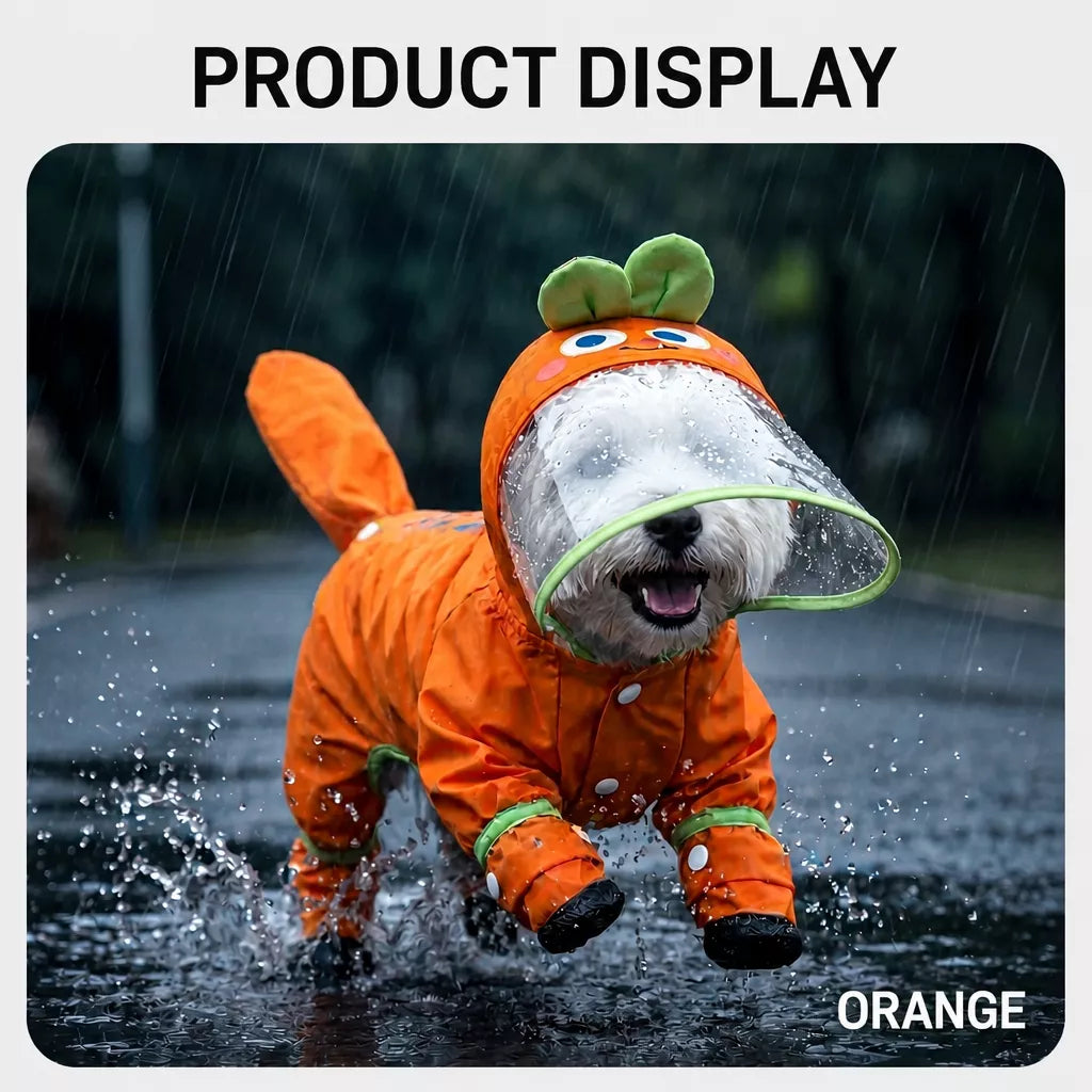 Four-Leg Raincoat for Small Dogs