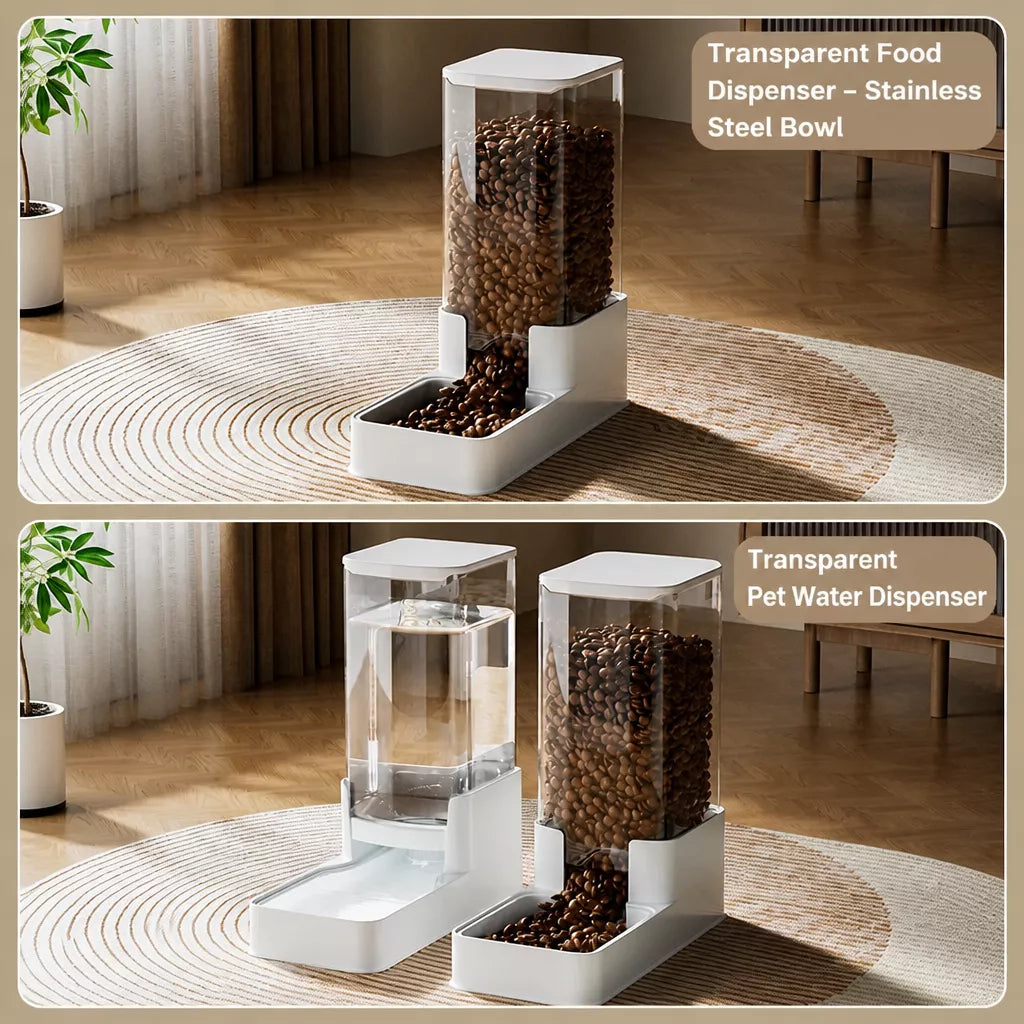Elevated Dog & Cat Feeding Station with Water Dispenser