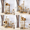 Solid Wood Cat Tree with Bed and Scratching Posts