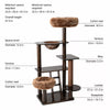 Rubberwood Cat Tree with Hideaway and Climbing Platform