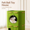 Solid Wood 4-Tier Cat Tree with Enclosed Hideaway