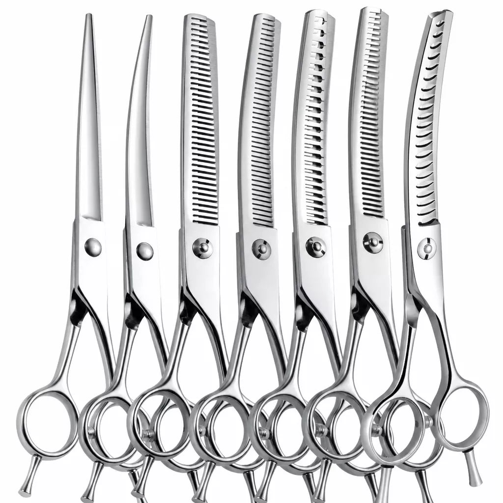 Pet Grooming Scissors Set for Trimming and Thinning