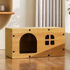 Corrugated Cardboard Cat Scratcher House with Hideaway