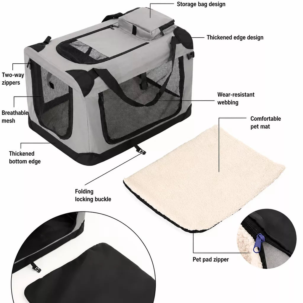 Portable Folding Pet Carrier for Car Travel