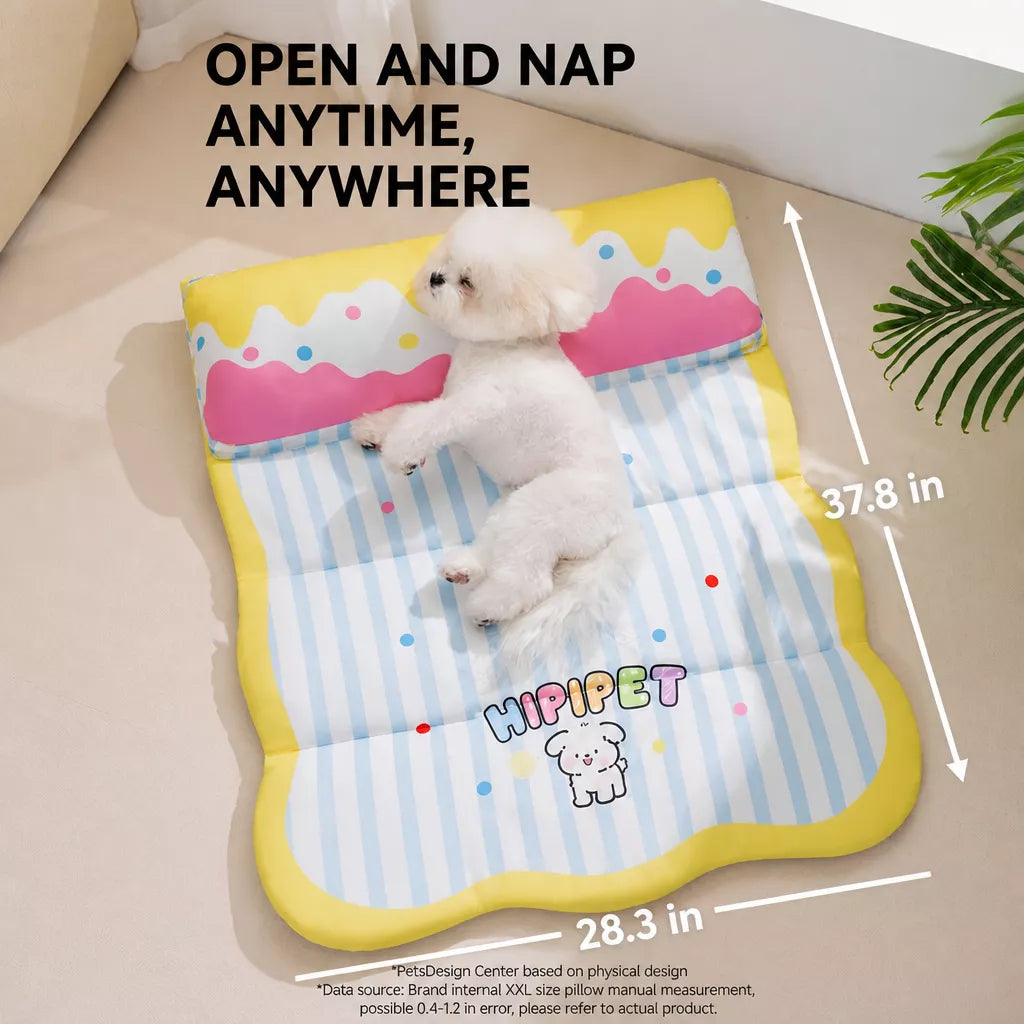 Foldable Cotton Pet Bed with Bolster Sides for Dogs and Cats