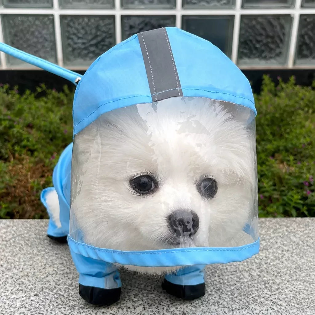 Waterproof Full-Coverage Raincoat with Leg Coverage for Small Dogs