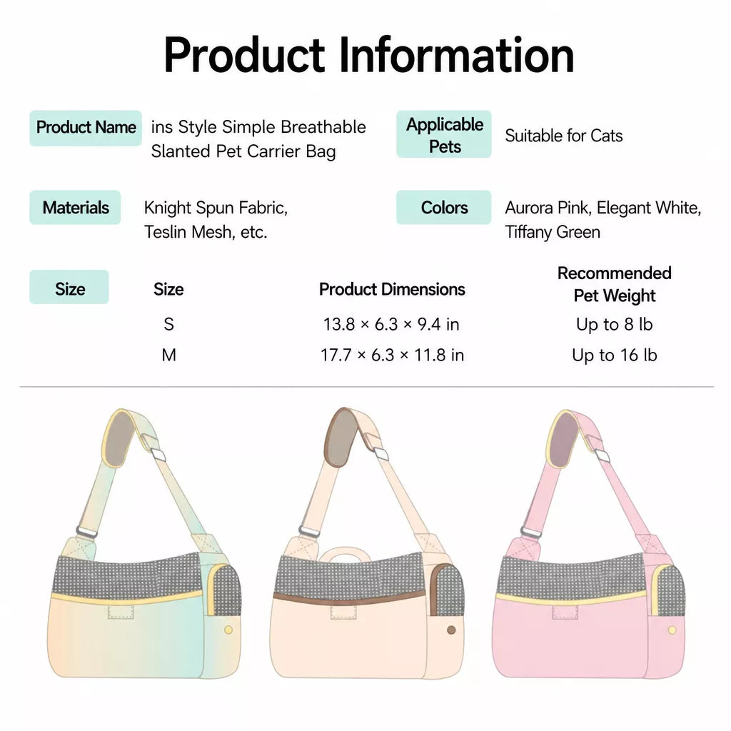 Pet Carrier Backpack & Shoulder Bag for Small Dogs and Cats