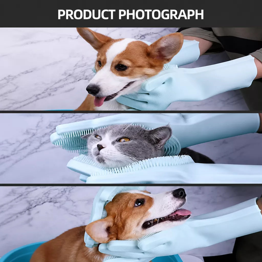 Pet Bathing Gloves for Dogs and Cats