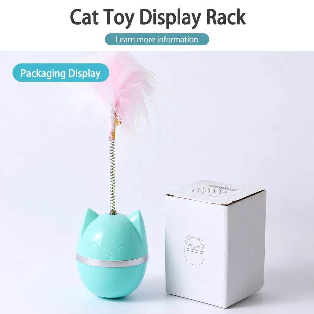 Cat Wobble Toy with Feather and Bell