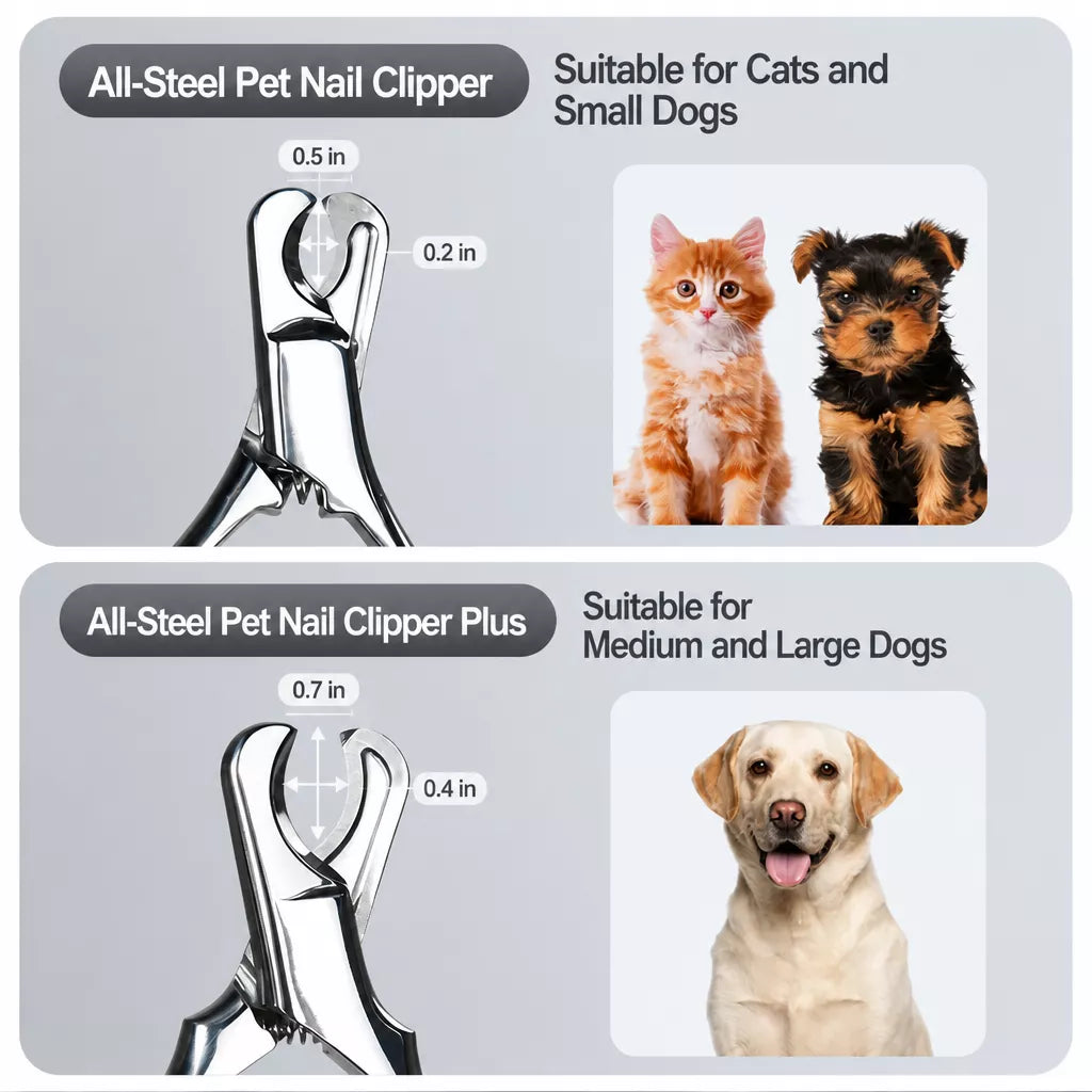 Stainless Steel Nail Clippers for Cats and Medium to Large Dogs