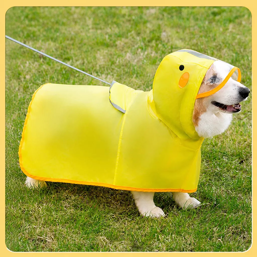 Dog Raincoat with Belly Coverage for Small to Medium Dogs