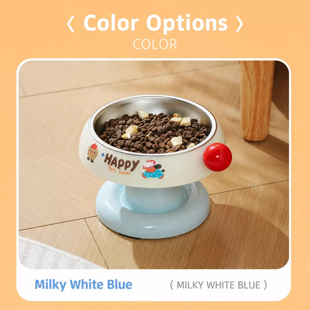 Pet Food & Water Bowl with Low-Profile Non-Slip Base
