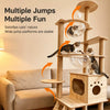 Multi-Level Solid Wood Cat Tree with Scratching Post