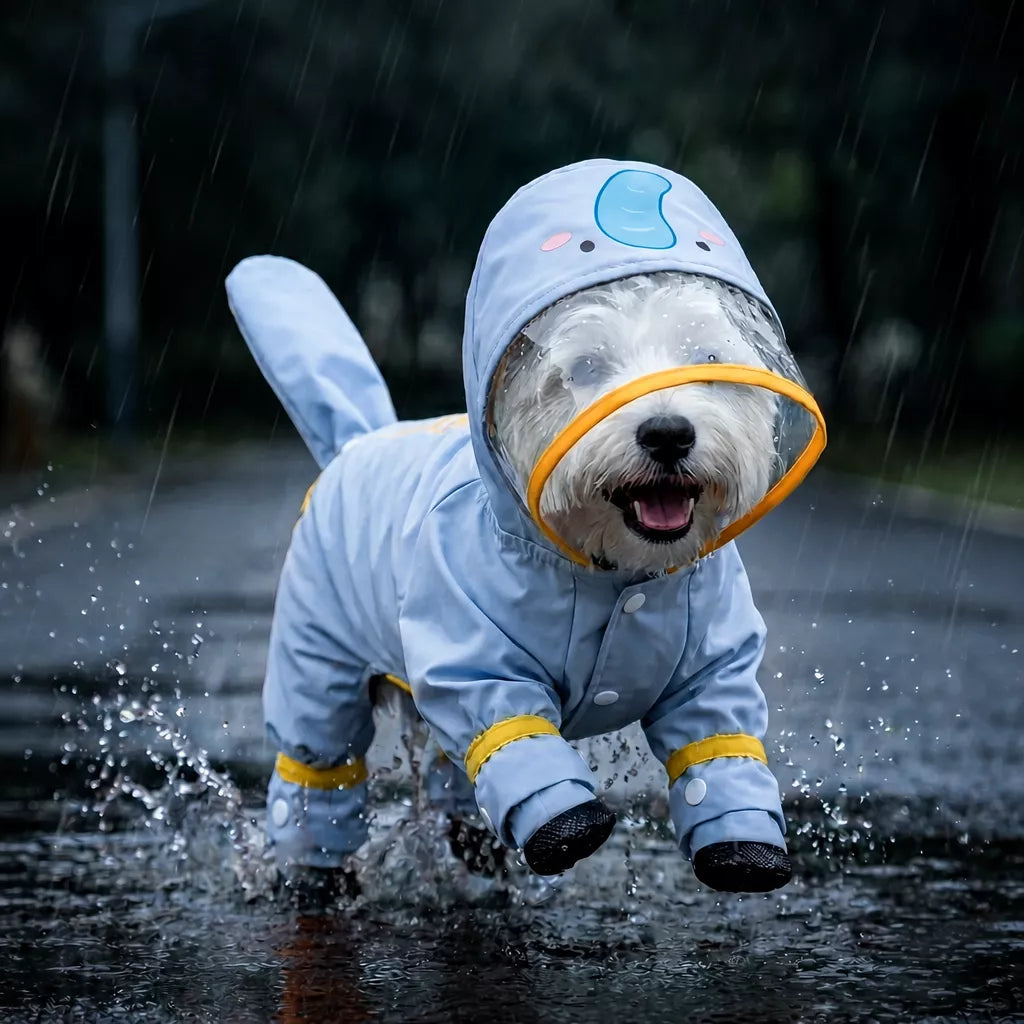 Four-Leg Raincoat for Small Dogs