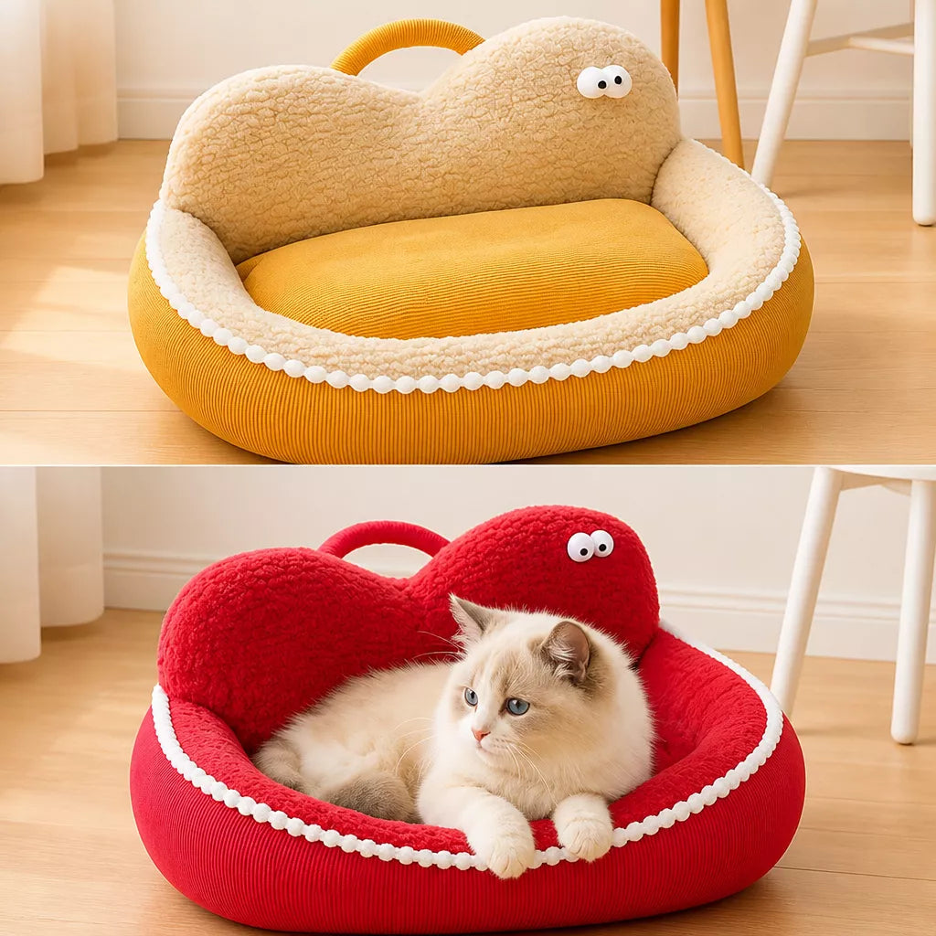 Semi-Enclosed Cat & Dog Bed with Removable, Washable Design