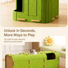 Solid Wood 4-Tier Cat Tree with Enclosed Hideaway