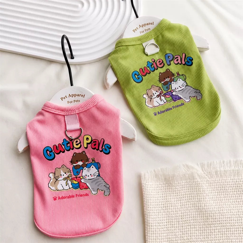Lightweight Cotton Dog Tank Top with Ruffle Trim