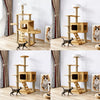 Solid Wood Cat Tree with Bed and Scratching Posts