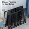 Indoor Iron Dog Crate with Tray and Locking Casters