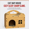 Corrugated Cardboard Cat Scratcher House with Hideaway