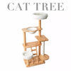 Rubberwood Cat Tree with Hideaway and Climbing Platform