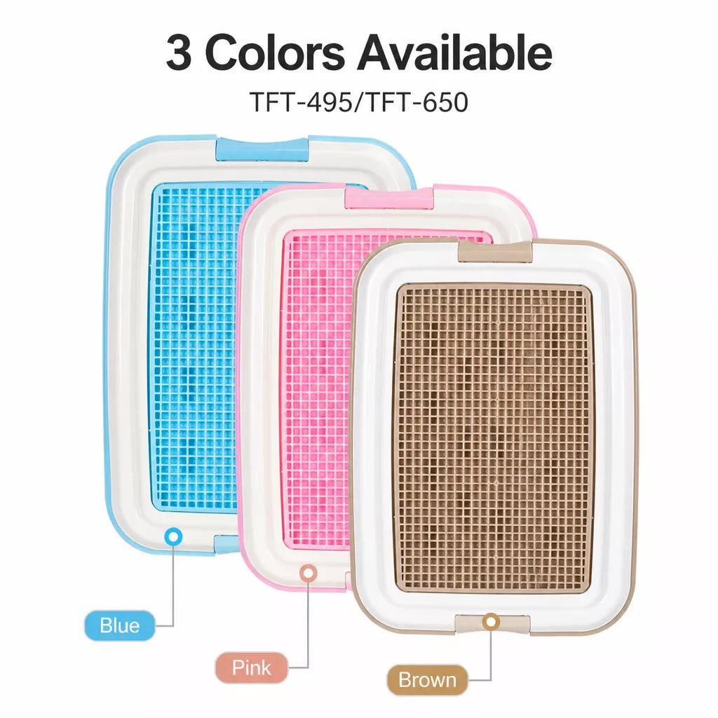 Flat Plastic Dog Potty Tray with Mesh Grate