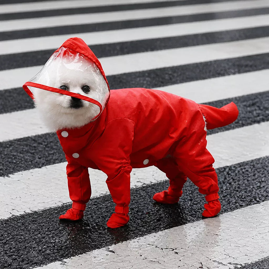 Four-Leg Waterproof Raincoat for Small Dogs