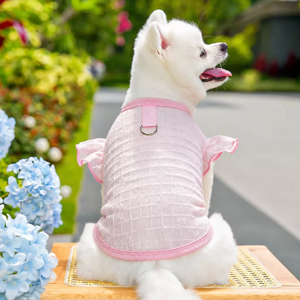 Lightweight Silk Pet Shirt with Lace Sleeves