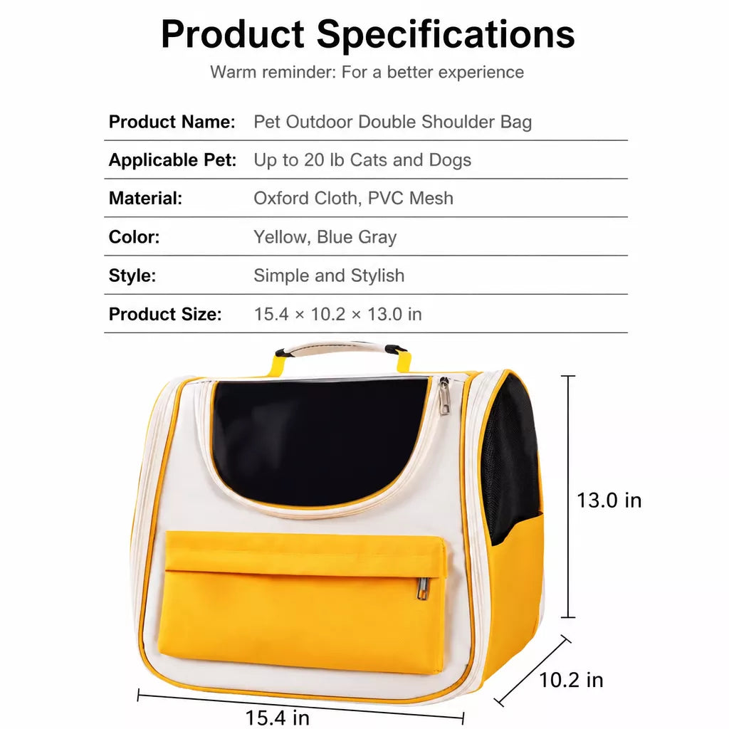 Large-Window Pet Carrier Backpack for Cats and Small Dogs