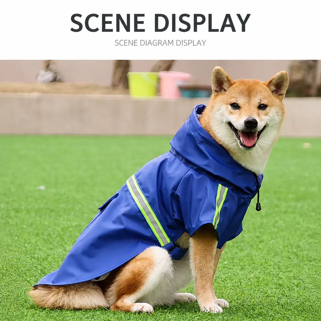 Hooded Reflective Dog Rain Cape