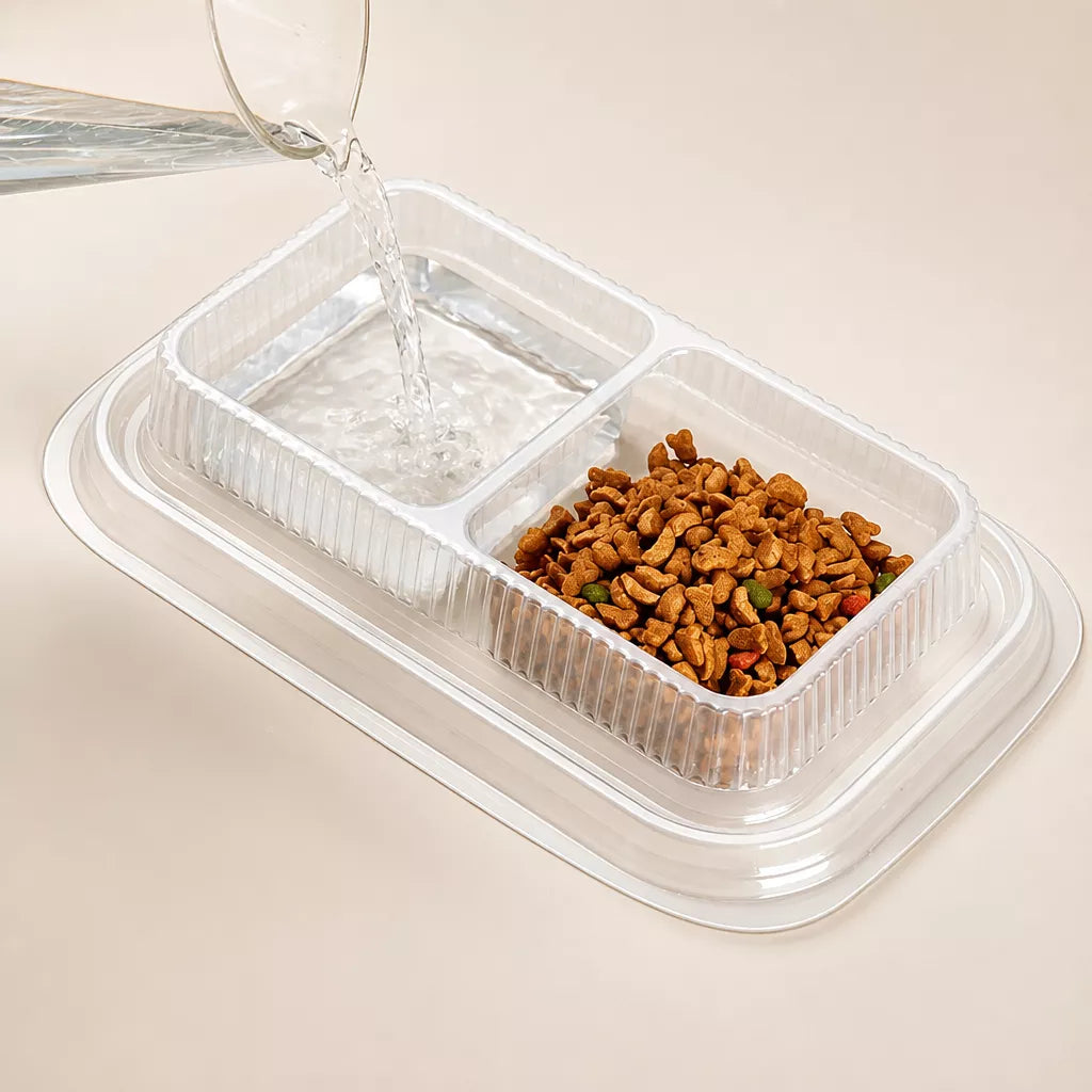 Disposable Cat Bowls for Food and Water, Single-Use Feeding Dishes