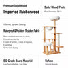 Rubberwood Cat Tree with Hideaway and Climbing Platform