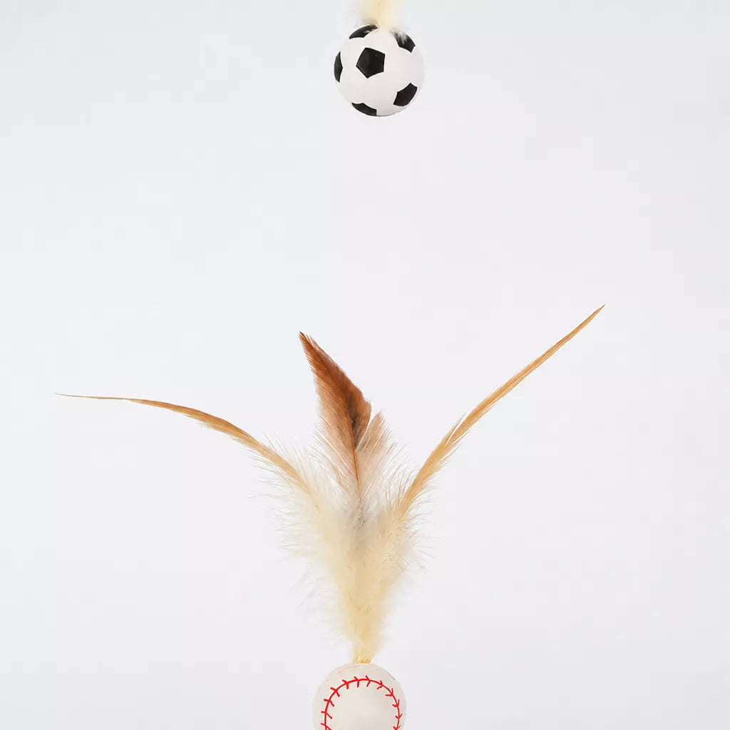 Cat Ball Toy with Feather Details