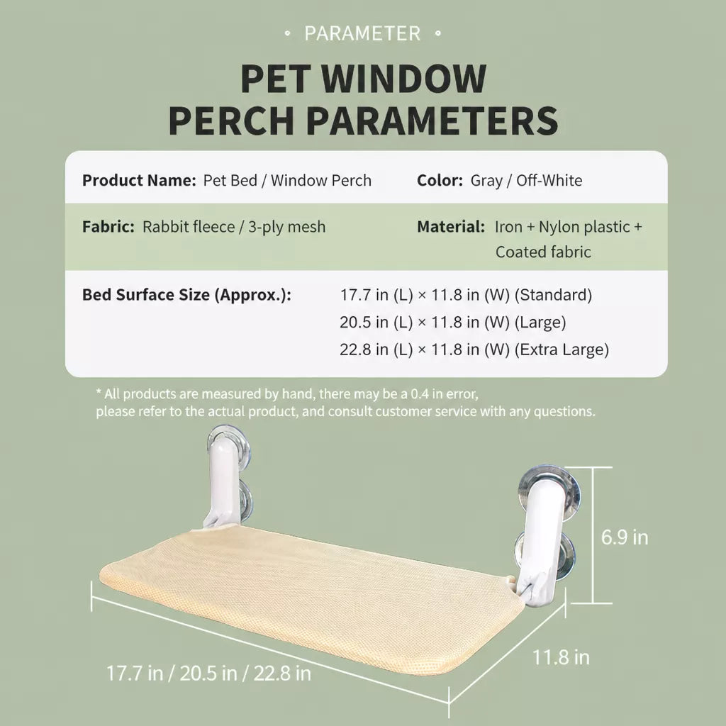 Cat Window Hammock with Suction Cup Mount