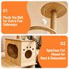 Multi-Level Solid Wood Cat Tree with Scratching Post
