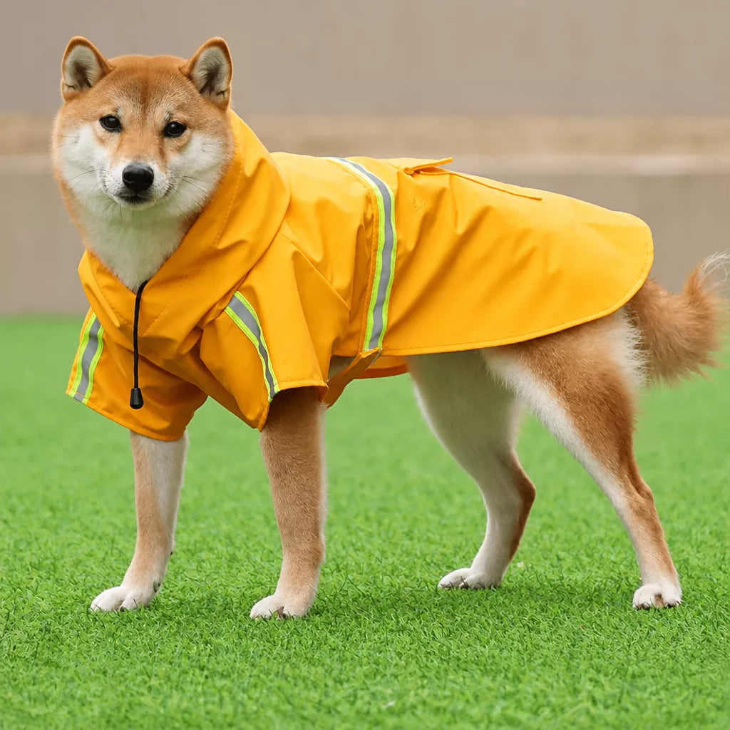 Hooded Reflective Dog Rain Cape