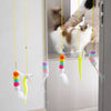Hanging Feather Cat Teaser Toy with Elastic Wand