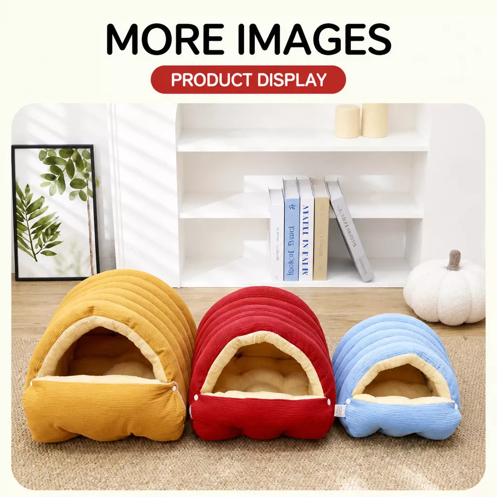 Semi-Enclosed EPE Foam Pet Bed with Snap-Button Design