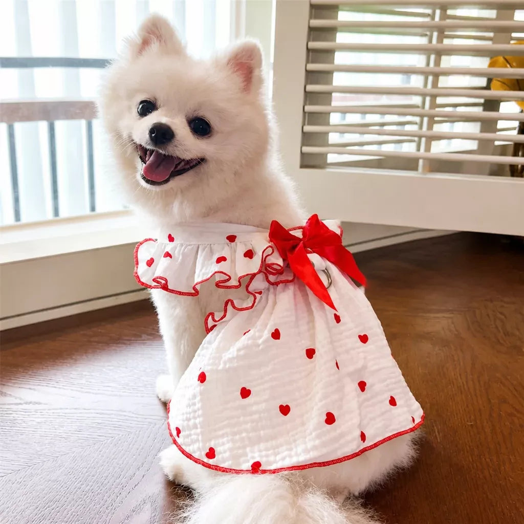 Lightweight Cotton Pet Dress for Small Dogs and Cats