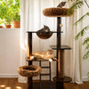 Rubberwood Cat Tree with Hideaway and Climbing Platform
