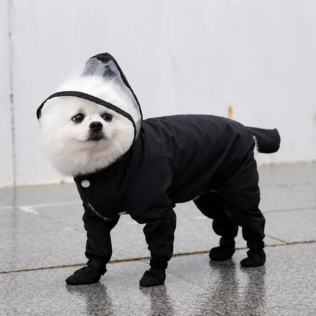 Waterproof Full-Coverage Raincoat with Leg Coverage for Small Dogs
