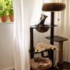 Rubberwood Cat Tree with Hideaway and Climbing Platform