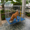 Galvanized Steel-Bar Dog Crate for Indoor or Outdoor Use