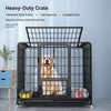Indoor Iron Dog Crate with Tray and Locking Casters