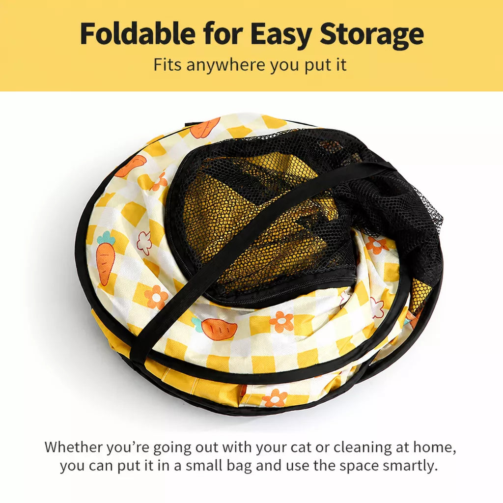 Foldable Two-Compartment Cat House for Mother Cats and Kittens